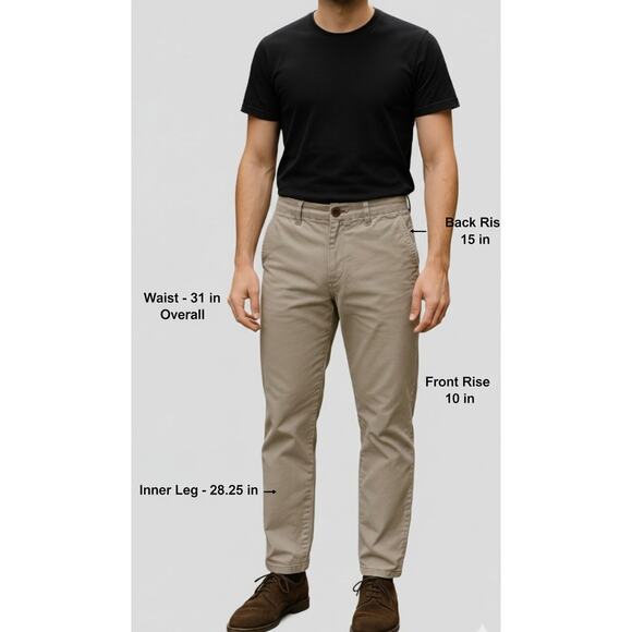 Banana Republic Straight Fit Chino Pants Men’s 32x30 Gray 100% Cotton -2 FLAW - Picture 2 of 16